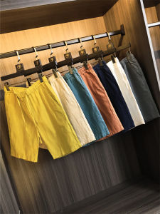 กางเกงขาสั้นผ้าลินินผสมชายสบายๆ ระบายอากาศได้ดี กางเกงขาสั้นทรงหลวมสบายๆ สำหรับฤดูร้อน สไตล์ลำลอง เอวยางยืด ความยาวห้าส่วน