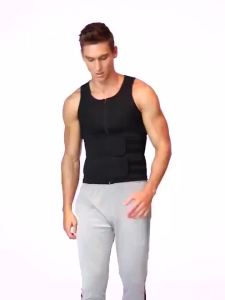 Men waist training vest weightlifting neoprene corset compression sweat body shaper gym tank top