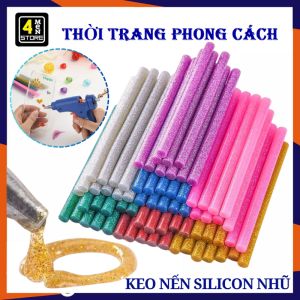 SET 10 Keo Nến Silicon Nhiều Màu Và Nhũ Kim Tuyến Long Lanh Trang Trí Dùng Cho Máy Bắn Keo 20W - Keo Silicon Làm Đồ Hand Made - Sửa Chữa Gia Đình