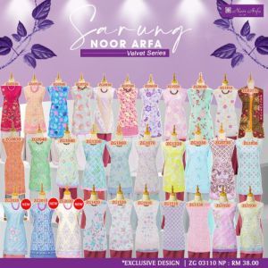 NOOR ARFA BATIK SARUNG VELVET SERIES BATIK PASTEL BATIK MODEN BATIK TERENGGANU