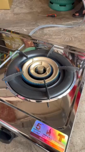 LUCKY FLAME รุ่น HR-732S เตาแก๊สหัวคู่ หัวทองเหลือง ไฟสามวง ไฟแรง ความร้อน 11000KW สแตนเลสทั้งตัว เตาแก๊ส ประกัน 5 ปี