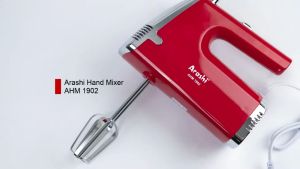 Hand Mixer ARASHI AHM-1902 Pengocok Telur Pengaduk Adonan Kue 5 Speed 190W - Merah