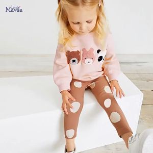 Bộ Little Maven bé gái mùa thu hồng gấu 22084