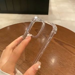 Luxury Transparent Phone Case For iPhone 16 15 13 12 11 14 Pro Max X XR XS Max 7 8 Plus SE 2020 2022 Shockproof Silicone Bumper Back Cover