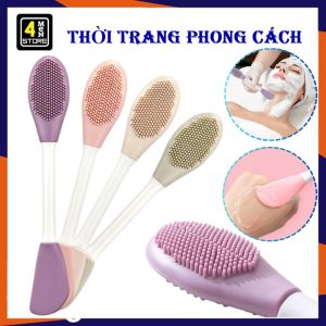 Cọ Silicon Rửa Mặt  Cọ Đắp Maks Mặt Nạ 2in1 Tiện Dụng - Bàn Chải Massage Mặt  Chổi Quét Mặt Nạ 2 Đầu Làm Sạch Sâu Lỗ Chân Lông -  Cọ Massage Rửa Mặt 3D Gai Silicon Làm Sạch Sâu Lỗ Chân Lông  Mụn Đầu Đen