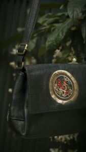 Túi Nữ Đeo Vai Họa Tiết Thổ Cẩm (túi si tuyển da thật)