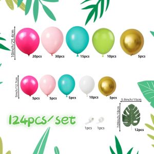 148-Piece Hawaiian Theme Balloon Arch Garland Set Tropical Party Summer Beach Birthday Party Decorations Beach Wedding Beach Party Decorations Essential Balloon Decorations