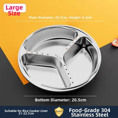 ZHANDONG | Food Grade 304 Stainless Steel Divided Baby Feeding Steaming Plate
