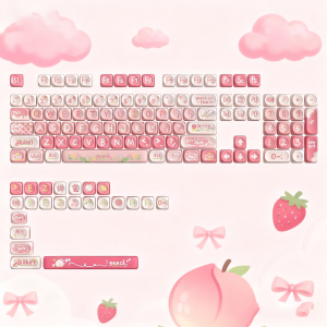 WOMIER 130+ Keys MOA Profile Bear Candy PBT Keycaps Customs 5 Side Dye Sub Key caps for Cherry Gateron MX Switches Mechanical Keyboards