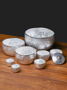 YILI | Thai Style Silver Finish Dessert Bowl