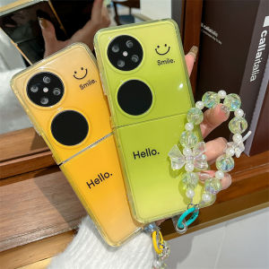Huawei Pocket2 Phone Case Gradient Color Smiley Female Version Box Edition with Bracelet Protection Soft Silicone Anti-Fall
