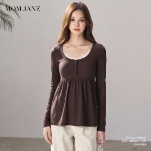 Mom Jane | Breastfeeding-friendly Pure Cotton Maternity and Nursing Top Bra-free Thin Suitable for Spring