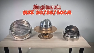 Cửa gió INOX tròn (Size 20CM/ 25CM/ 30CM) - Chống côn trùng ngăn nước mưa