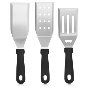 3 ชิ้นสแตนเลสสตีลทอดปลา Spatulas สําหรับห้องครัวทนความร้อนขนมหวาน Spatulas Incisive Edge เสิร์ฟ Spatulas สําหรับ BBQ