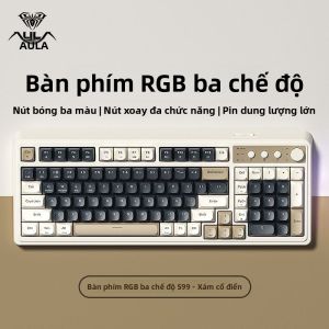 AULA-MOJING | Bộ Bàn Phím & Chuột S99 Không Dây 3 Chế Độ Bluetooth Gõ Êm RGB Gaming Cảm Giác Cơ