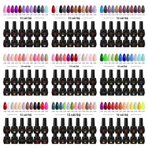 Bộ 12 Lọ Sơn Móng Tay Gel 10ml Dành Cho Nữ Và Bé Gái Tương Thích Với Đèn UV LED Không Chứa TPO Và HEMA Dễ Sử Dụng Sơn Móng Tay Tại Nhà Và Salon