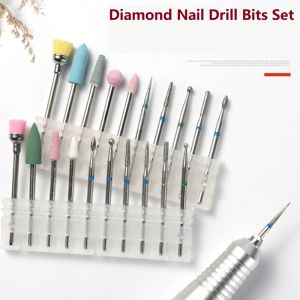 10pcs Diamond Nail Polishing Head Set Drill Bitsnail Russian Polishing Tools Milling Cutters for Removing Gel Varnish