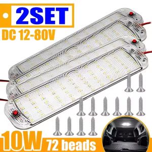 2PCS 72 LED Interior Light Bar Super Bright Car Trunk Lamp 10W On Off Switch for RV Truck Van Trailer Boat Auto Ceiling Reading Light