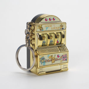 Mini Pokemon Pikachu Slot Machine Keychain Hello Kitty Melody Fruit Machin Cinnamoroll Kuromi Pendant Interesting Child Gift Toy