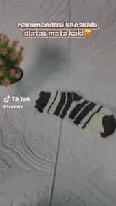 EF 5 pcs Random KS127  Kaos Kaki Motif Garis Line Kaos Kaki Panjang Ankle Socks Model Simple
