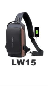 Tas Selempang Pria 3 in 1 Tas Fashion Pria Multifungsi Sport USB Waterproof -LW-15