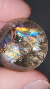 (SG Seller Ready Stocks) Top Grade Natural Brazil Smoky Quartz Ball with Big Rainbow 2.9+cm