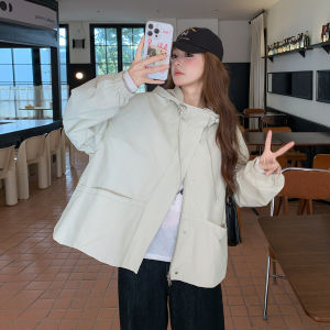 Fashionable Casual Hooded Jacket Womens Khaki Colorway Autumn New Arrival Versatile Street Style High-End Feeling Short Coat