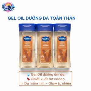 Dầu dưỡng thể Vaseline Cocoa Radiant 200ml – Dưỡng ẩm sâu sáng da mềm mịn