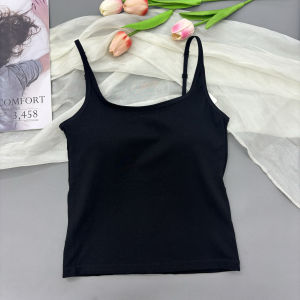 Áo Ba Lỗ Hở Lưng U Cạp Cao Ôm Vừa Vặn Mùa Xuân Hè Cho Nữ Áo Khoác Ngoài Mỏng Chống Hở Hang Bằng Vải Cotton Pha Trộn