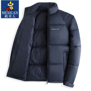 Mens Thickened Winter down Jacket Warm Stand Collar Cotton Outerwear Youthful Trendy Coat Mexican Strawman 2025 New Arrival