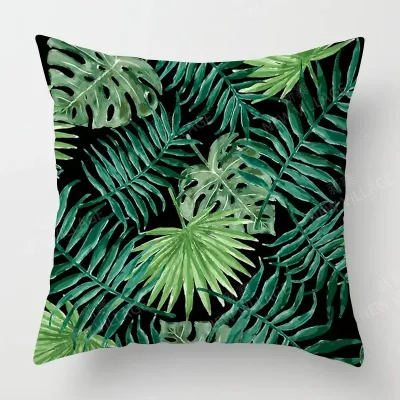 Nordic fall home decor autumn throw pillow case sofa Cushion cover modern 45x45cm 45*45 50x50 60x60cm 40*40cm leaf plant green