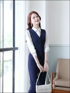 vest rompi formal bahan wanita navy