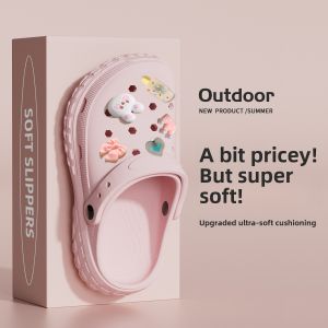 Childrens Indoor Home Anti-slip Clog Shoes Summer Outdoor Wear for Boys And Girls Cartoon Style EVA Material Slip-resistant Slippers