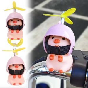 2PCS Cute Pig Toy Decor Helmet Decal Bike Motor Driving Decor for Car Motorcycle Decoration Wearing Helmet Car Styling Ornaments
