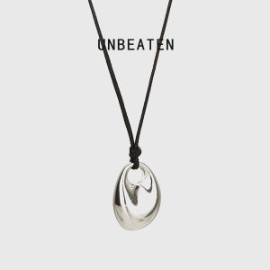 Silver Heart Pendant Long Sweater Chain Adjustable Black Rope Necklace Simple Design High-End Feeling for Women Fashion Jewelry