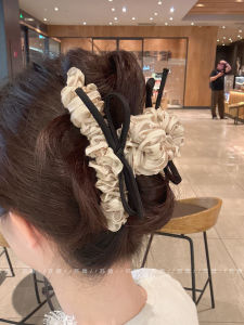 Elegant Satin Hair Claw Clip with Butterfly Knot for Women Large Size for Thick Hair at Back of Head Shark Clamp Original Design
