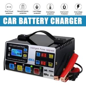 Bộ Sạc Pin Ô Tô Bằng Kim Loại 220W Bộ Sạc Nhanh Công Suất Cao Hoàn Toàn Tự Động 12V/24V Có Màn Hình LCD Để Sửa Chữa Pin