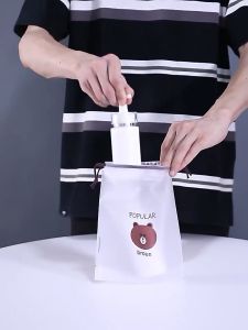 【READY STOCK】Waterproof Drawstring Storage Bag Cute Bear Beg Plastik Plastic Bag Gift Organizer Cosmetic Makeup