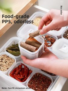 Kitchen Spice Storage Box Sealed Condiment Jar Cumin Sichuan Peppercorn Star Anise Cassia Stick Five Spice Powder Home Use