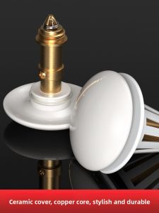 TAOSHI | Press-Operated Anti-Odor Sink Drain for Ceramic Washbasin
