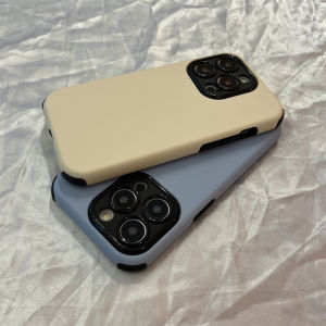 New 17 16Pro Simple Solid Color Two-In-One Compatible with 15Promax Phone Case 14  13Pro Premium Feel Lens Full Cover 12 Silicone Full Cover Protective Case Anti-Fall