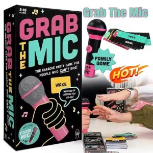 Exciting Grab The Mic The Family Karaoke Game 2-10Players Board Game for Bad Singers 125Lyric Cards Singer Game For Family Party