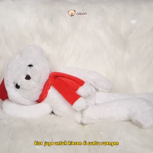 Boneka beruang putih natal ice bear white christmas gift bahan premium-istana boneka