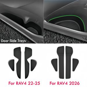 4PCS TPE Door Side Storage Trays Organizer for Toyota RAV4 2019-2025 2026 Door Storage Insert Organizer Box Fit RAV4
