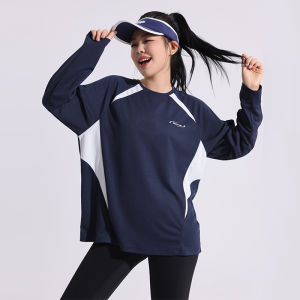 เสื้อผ้าออกกำลังกาย Maxrun แขนยาว ฤดูใบไม้ผลิและฤดูใบไม้ร่วง สำหรับผู้หญิง เสื้อผ้ากีฬาเทนนิส ออกกำลังกายกลางแจ้ง ขนาดใหญ่ เสื้อผ้าออกกำลังกาย