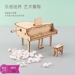 DIY Musical Instrument Assemble Wooden Hand Crank Music Box