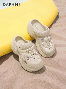 Daphne | Breezy Perforated Peep Toe Summer Sandals Thick Sole