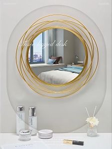 4 Styles European Modern Style Gold Decoration Mirror Wall Hanging Background Wall Mirror