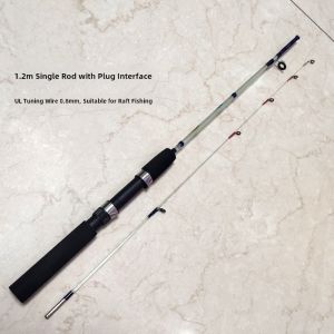 Ultra-Thin Tail Bridge Raft Fishing Rod Solid Wood Handle Glass Fiber Reinforced Plastic Plug-In Rod Fishing Pole Outdoor Camping Travel Gear