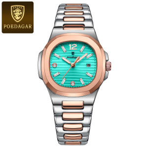 POEDAGAR Top Elegant Ladies Watch Luminous Waterproof Date Square Wristwatch For Woman High Quality Quartz Womens Watches Reloj
